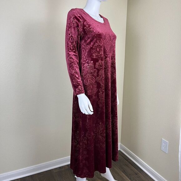 Soft Surroundings Womens Size XS Petite Santiago Embossed Velvet Maxi Dress Boho - Picture 14 of 17